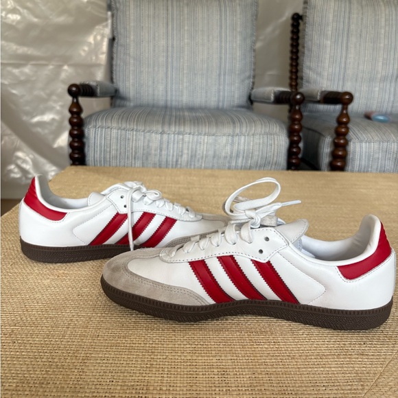 adidas samba OG red scarlet and White Athletic Shoes sz 7.5 - Picture 2 of 5